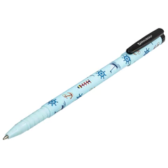 Ручка шариковая BRAUBERG SOFT TOUCH GRIP &laquo;NAVY&raquo;, СИНЯЯ, мягкое покрытие, узел 0,7 мм, 143725