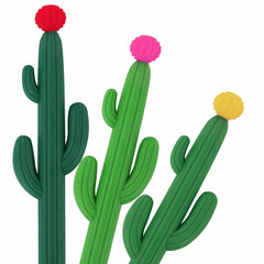 Ручка фигурная шариковая ЮНЛАНДИЯ &laquo;Кактус&raquo;, мягкий силиконовый корпус, ассорти, СИНЯЯ, пишущий узел 0,7 мм, 143774