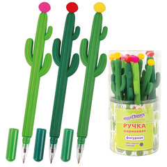 Ручка фигурная шариковая ЮНЛАНДИЯ &laquo;Кактус&raquo;, мягкий силиконовый корпус, ассорти, СИНЯЯ, пишущий узел 0,7 мм, 143774