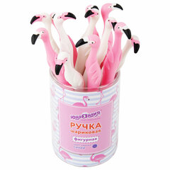 Ручка фигурная шариковая ЮНЛАНДИЯ &laquo;Фламинго&raquo;, мягкий силиконовый корпус, ассорти, СИНЯЯ, пишущий узел 0,7 мм, 143775