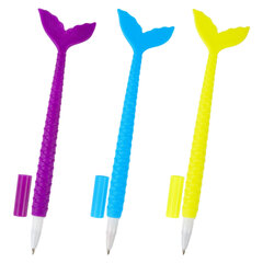 Ручка фигурная шариковая ЮНЛАНДИЯ &laquo;Русалка&raquo;, мягкий силиконовый корпус, ассорти, СИНЯЯ, пишущий узел 0,7 мм, 143777