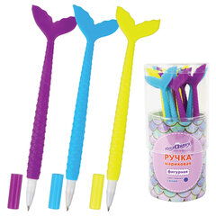 Ручка фигурная шариковая ЮНЛАНДИЯ &laquo;Русалка&raquo;, мягкий силиконовый корпус, ассорти, СИНЯЯ, пишущий узел 0,7 мм, 143777