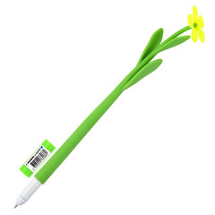 Ручка фигурная шариковая ЮНЛАНДИЯ &laquo;Цветочек&raquo;, мягкий силиконовый корпус, ассорти, СИНЯЯ, пишущий узел 0,7 мм, 143779