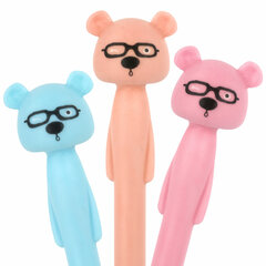 Ручка фигурная шариковая ЮНЛАНДИЯ &laquo;Мишка&raquo;, мягкий силиконовый корпус, ассорти, СИНЯЯ, пишущий узел 0,7 мм, 143780