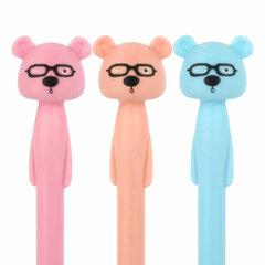 Ручка фигурная шариковая ЮНЛАНДИЯ &laquo;Мишка&raquo;, мягкий силиконовый корпус, ассорти, СИНЯЯ, пишущий узел 0,7 мм, 143780