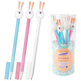 Ручка с топпером шариковая ЮНЛАНДИЯ "Ушастый зайка", корпус ассорти, СИНЯЯ, пишущий узел 0,7 мм, 143782