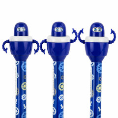 Ручка фигурная шариковая ЮНЛАНДИЯ &laquo;Робот&raquo;, корпус ассорти, СИНЯЯ, пишущий узел 0,7 мм, 143790