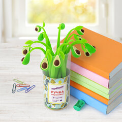 Ручка фигурная шариковая ЮНЛАНДИЯ &laquo;Авокадо&raquo;, мягкий силиконовый корпус, СИНЯЯ, пишущий узел 0,7 мм, 143794