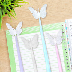 Ручка фигурная шариковая ЮНЛАНДИЯ &laquo;Бабочка&raquo;, силиконовый корпус, ассорти, СИНЯЯ, пишущий узел 0,7 мм, 143795