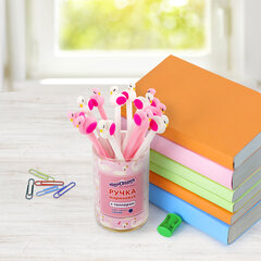 Ручка с топпером шариковая ЮНЛАНДИЯ &laquo;Лебедь&raquo;, корпус ассорти, СИНЯЯ, пишущий узел 0,7 мм, 143801