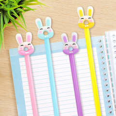 Ручка с топпером шариковая ЮНЛАНДИЯ &laquo;Зайка-пончик&raquo;, корпус ассорти, СИНЯЯ, пишущий узел 0,7 мм, 143802