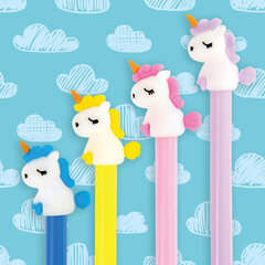 Ручка с топпером шариковая ЮНЛАНДИЯ &laquo;Единорог&raquo;, корпус ассорти, СИНЯЯ, пишущий узел 0,7 мм, 143805