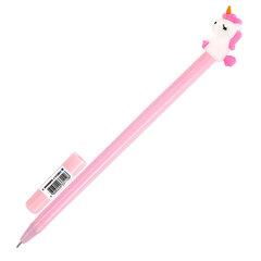 Ручка с топпером шариковая ЮНЛАНДИЯ &laquo;Единорог&raquo;, корпус ассорти, СИНЯЯ, пишущий узел 0,7 мм, 143805