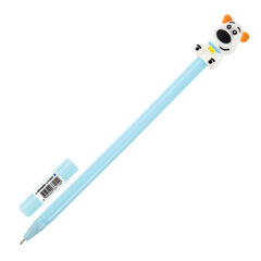 Ручка с топпером шариковая ЮНЛАНДИЯ &laquo;Собачка&raquo;, корпус ассорти, СИНЯЯ, пишущий узел 0,7 мм, 143807