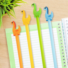 Ручка с топпером шариковая ЮНЛАНДИЯ &laquo;Динозаврик&raquo;, корпус ассорти, СИНЯЯ, пишущий узел 0,7 мм, 143809