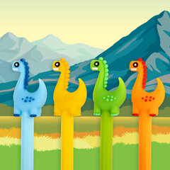 Ручка с топпером шариковая ЮНЛАНДИЯ &laquo;Динозаврик&raquo;, корпус ассорти, СИНЯЯ, пишущий узел 0,7 мм, 143809