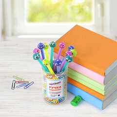 Ручка с топпером шариковая ЮНЛАНДИЯ &laquo;Птенец&raquo;, корпус ассорти, СИНЯЯ, пишущий узел 0,7 мм, 143811