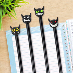 Ручка с топпером шариковая ЮНЛАНДИЯ &laquo;Чертёнок&raquo;, корпус ассорти, СИНЯЯ, пишущий узел 0,7 мм, 143812