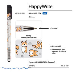 Ручка шариковая BRUNO VISCONTI HappyWrite, СИНЯЯ, &laquo;Корги&raquo;, узел 0,5 мм, линия письма 0,3 мм, 20-0215/<wbr/>34