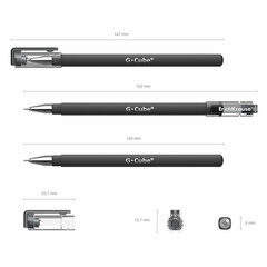 Ручка гелевая ERICH KRAUSE &laquo;G-cube&raquo;, ЧЕРНАЯ, корпус черный, игольчатый узел 0,5 мм, линия письма 0,4 мм, 46447