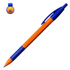 Ручка шариковая автоматическая с грипом ERICH KRAUSE &laquo;R-301 Orange&raquo;, СИНЯЯ, узел 1,0 мм, линия письма 0,35 мм, 46762