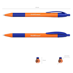 Ручка шариковая масляная автоматическая с грипом ERICH KRAUSE &laquo;U-209 Orange&raquo;, СИНЯЯ, узел 1,0 мм, линия письма 0,3 мм, 47593