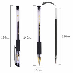 Ручка гелевая с грипом BRAUBERG &laquo;EXTRA GT GLD&raquo;, ЧЕРНАЯ, стандартный узел 0,5 мм, линия 0,35 мм, 143919