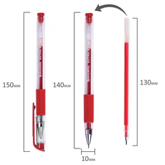 Ручка гелевая с грипом BRAUBERG "EXTRA GT NEEDLE", КРАСНАЯ, игольчатый узел 0,5 мм, линия 0,35 мм, 143921