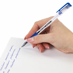 Ручка гелевая РОССИЯ &laquo;PATRIOT-GT&raquo;, СИНЯЯ, корпус прозрачный, узел 0,7 мм, линия письма 0,4 мм, BRAUBERG, 143959