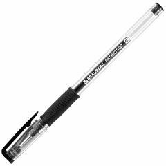 Ручка гелевая РОССИЯ &laquo;PATRIOT-GT&raquo;, ЧЕРНАЯ, корпус прозрачный, узел 0,7 мм, линия письма 0,4 мм, BRAUBERG, 143960