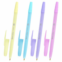 Ручка шариковая РОССИЯ &laquo;CARINA&raquo;, СИНЯЯ, корпус ассорти, 1 мм, линия 0,5 мм, BRAUBERG, 143970