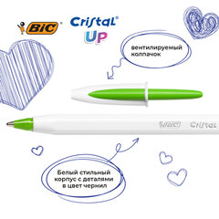 Ручки шариковые BIC &laquo;Cristal Up Fun&raquo;, НАБОР 4 ЦВЕТА (салатовый, розовый, фиолетовый, голубой), узел 1 мм, линия 0,32 мм, блистер, 949870