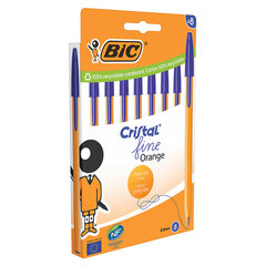 Ручки шариковые BIC &laquo;Orange Fine&raquo;, НАБОР 8 шт., СИНИЕ, линия письма 0,32 мм, пакет, 919228/<wbr/>516351