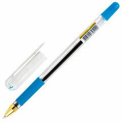 Ручка шариковая с грипом BRAUBERG &laquo;X-ONE&raquo;, СИНЯЯ, корпус прозрачный, узел 0,5 мм, линия письма 0,35 мм, 143985