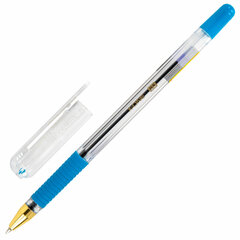 Ручка шариковая с грипом BRAUBERG &laquo;X-ONE&raquo;, СИНЯЯ, корпус прозрачный, узел 0,5 мм, линия письма 0,35 мм, 143985