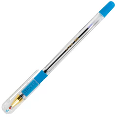 Ручки шариковые с грипом BRAUBERG &laquo;X-ONE&raquo;, НАБОР 10 ШТУК, СИНИЕ, корпус прозрачный, узел 0,5 мм, линия письма 0,35 мм, 143990