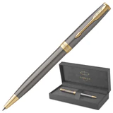 Ручка шариковая PARKER "Sonnet Core Gray GT", корпус серый, детали золото, черная, 2213679