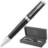 Ручка шариковая PARKER "Ingenuity Black", корпус черный, серебристые детали, черная, 2181997