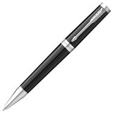 Ручка шариковая PARKER "Ingenuity Black", корпус черный, серебристые детали, черная, 2181997