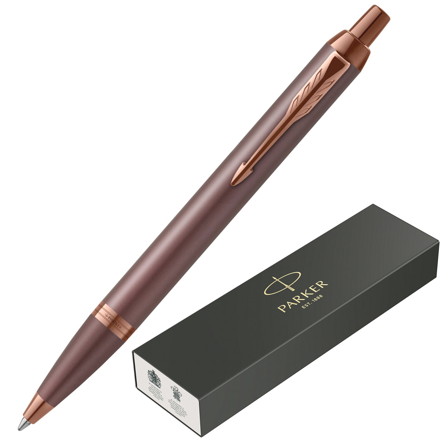 Ручка шариковая PARKER "IM Monochrome Burgundy PVD", корпус бордо, синяя, 2190514