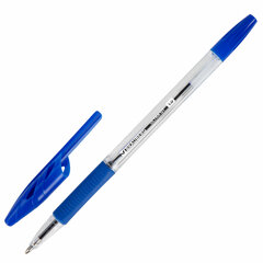 Изображение товара Ручка шариковая с грипом BRAUBERG «ULTRA GT», СИНЯЯ, корпус прозрачный, линия 0,5 мм, 144051