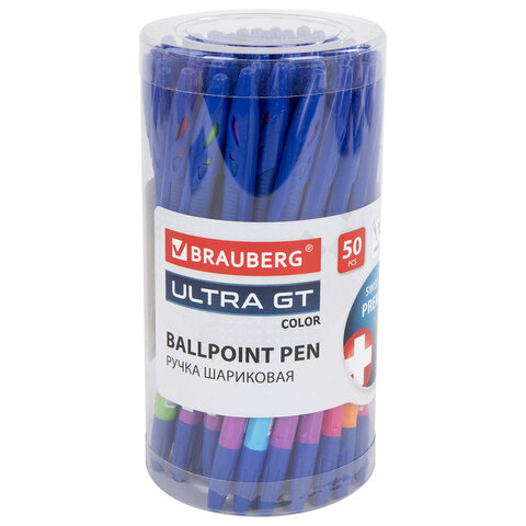 Ручка шариковая с грипом BRAUBERG "ULTRA GT COLOR", СИНЯЯ, корпус ассорти, линия 0,35 мм, 144055 - фото 14