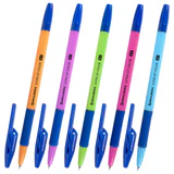 Ручка шариковая с грипом BRAUBERG "ULTRA GT COLOR", СИНЯЯ, корпус ассорти, линия 0,35 мм, 144055