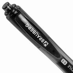 Ручка гелевая автоматическая с грипом BRAUBERG &laquo;OFFICE STYLE&raquo;, ЧЕРНАЯ, линия 0,4 мм, 144123