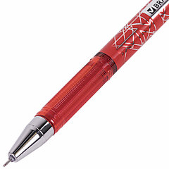 Ручка гелевая BRAUBERG &laquo;Profi-Gel PRO&raquo;, КРАСНАЯ, линия письма 0,4 мм, игольчатый наконечник 0,5 мм, печать на корпусе, 144126