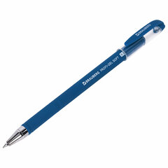 Ручка гелевая BRAUBERG &laquo;Profi-Gel SOFT&raquo;, СИНЯЯ, линия письма 0,4 мм, стандартный наконечник 0,5 мм, прорезиненный корпус SOFT-TOUCH, 144130