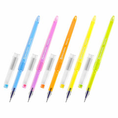 Ручка гелевая BRAUBERG DIAMOND PASTEL, СИНЯЯ, корпус ассорти, игольчатый узел 0,5 мм, линия письма 0,25 мм, 144133