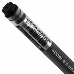 Ручка гелевая BRAUBERG &laquo;X-WRITER 1800&raquo;, УВЕЛИЧЕННАЯ ДЛИНА ПИСЬМА 1 800 м, ЧЕРНАЯ, стандартный узел 0,5 мм, 144135