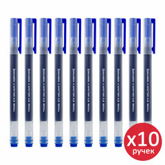 Ручки гелевые BRAUBERG &laquo;X-WRITER 1800&raquo;, УВЕЛИЧЕННАЯ ДЛИНА ПИСЬМА 1 800 м, СИНИЕ, КОМПЛЕКТ 10 ШТУК, стандартный узел 0,5 мм, 144137