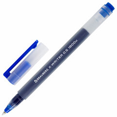 Ручки гелевые BRAUBERG &laquo;X-WRITER 1800&raquo;, УВЕЛИЧЕННАЯ ДЛИНА ПИСЬМА 1 800 м, СИНИЕ, КОМПЛЕКТ 10 ШТУК, стандартный узел 0,5 мм, 144137